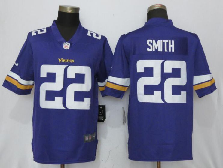 2017 men NFL NEW Nike Dallas Vikings #22 Smith Purple Vapor Untouchable Limited Jersey->->NFL Jersey